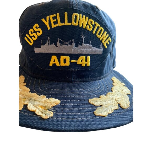 Vintage USS Yellowstone AD-41 Navy Snapback Hat Cap New Era Made in USA USN - Picture 8 of 10